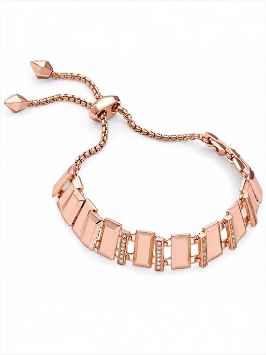 Kendra Scott Jewelry - Kendra Scott Harp Adjustable Chain Bracelet rectangle bar rose gold tone